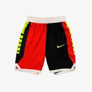 Nike Basketball Shorts Boys Youth M Medium White Red Dri Fit Elite Colorblock